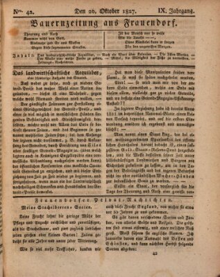 Bauern-Zeitung aus Frauendorf Samstag 20. Oktober 1827