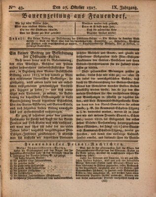 Bauern-Zeitung aus Frauendorf Samstag 27. Oktober 1827