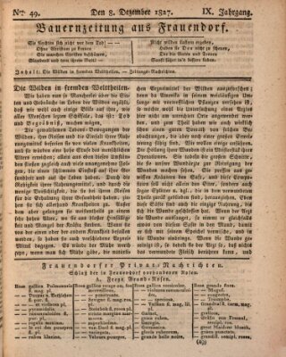 Bauern-Zeitung aus Frauendorf Samstag 8. Dezember 1827