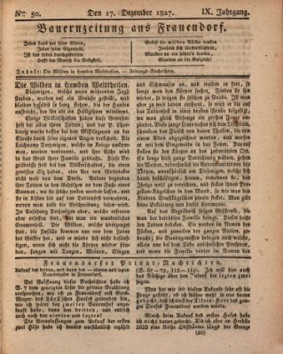 Bauern-Zeitung aus Frauendorf Montag 17. Dezember 1827