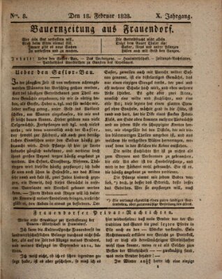 Bauern-Zeitung aus Frauendorf Montag 18. Februar 1828