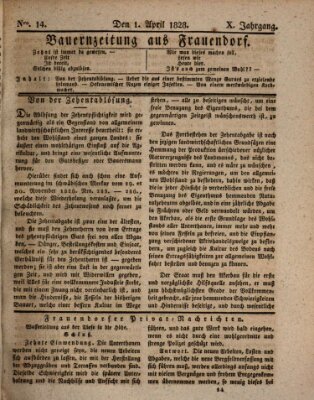 Bauern-Zeitung aus Frauendorf Dienstag 1. April 1828