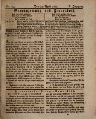 Bauern-Zeitung aus Frauendorf Dienstag 22. April 1828