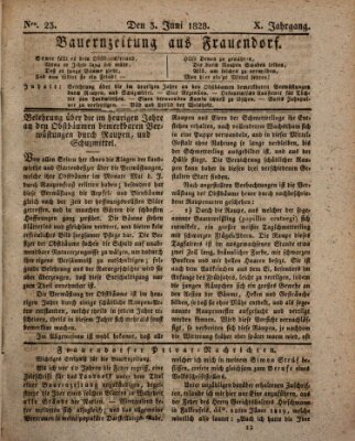 Bauern-Zeitung aus Frauendorf Dienstag 3. Juni 1828