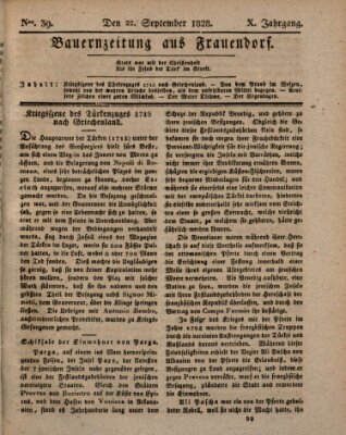 Bauern-Zeitung aus Frauendorf Montag 22. September 1828