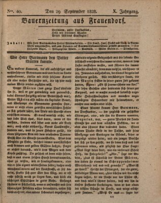 Bauern-Zeitung aus Frauendorf Montag 29. September 1828