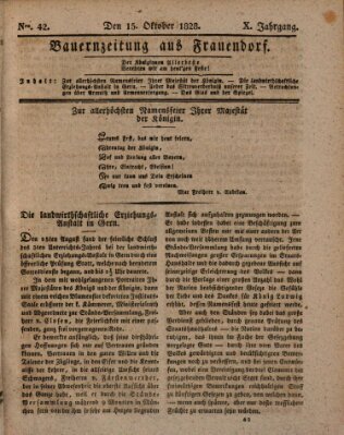 Bauern-Zeitung aus Frauendorf Mittwoch 15. Oktober 1828