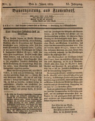 Bauern-Zeitung aus Frauendorf Donnerstag 8. Januar 1829