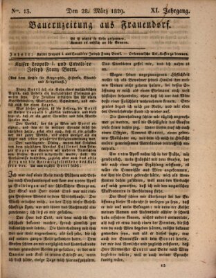 Bauern-Zeitung aus Frauendorf Samstag 28. März 1829