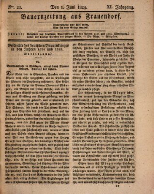 Bauern-Zeitung aus Frauendorf Montag 1. Juni 1829