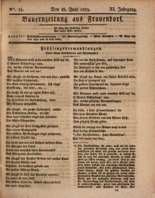 Bauern-Zeitung aus Frauendorf Montag 15. Juni 1829