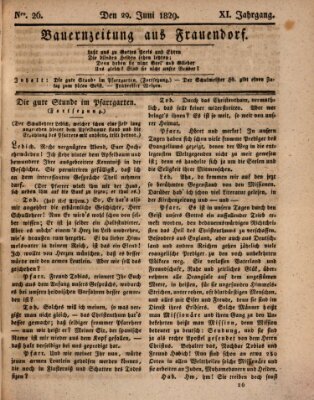 Bauern-Zeitung aus Frauendorf Montag 29. Juni 1829