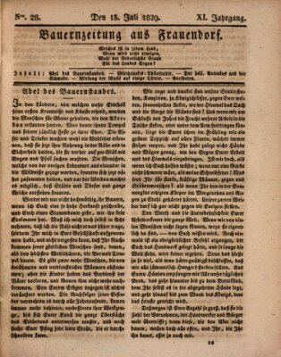 Bauern-Zeitung aus Frauendorf Montag 13. Juli 1829