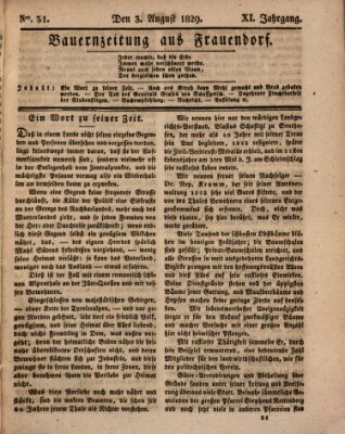 Bauern-Zeitung aus Frauendorf Montag 3. August 1829