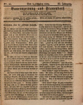 Bauern-Zeitung aus Frauendorf Samstag 3. Oktober 1829