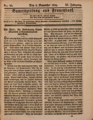 Bauern-Zeitung aus Frauendorf Sonntag 8. November 1829