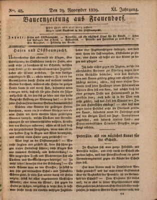 Bauern-Zeitung aus Frauendorf Sonntag 29. November 1829