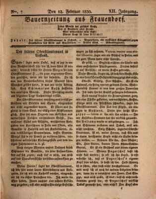 Bauern-Zeitung aus Frauendorf Freitag 12. Februar 1830