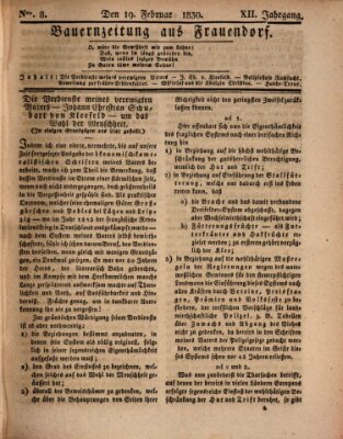 Bauern-Zeitung aus Frauendorf Freitag 19. Februar 1830