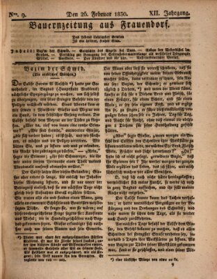 Bauern-Zeitung aus Frauendorf Freitag 26. Februar 1830