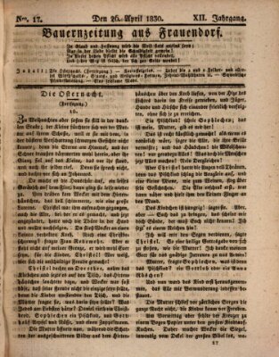 Bauern-Zeitung aus Frauendorf Montag 26. April 1830