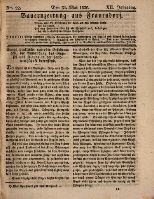 Bauern-Zeitung aus Frauendorf Montag 31. Mai 1830