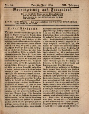 Bauern-Zeitung aus Frauendorf Montag 14. Juni 1830