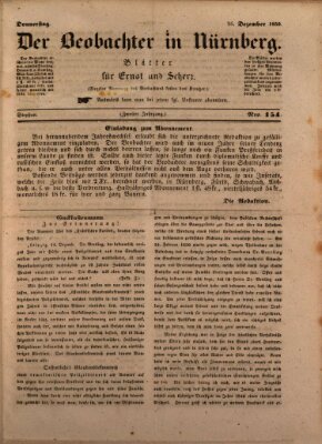 Der Beobachter in Nürnberg (Nürnberger Beobachter) Donnerstag 26. Dezember 1850