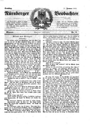 Nürnberger Beobachter Samstag 15. Januar 1853