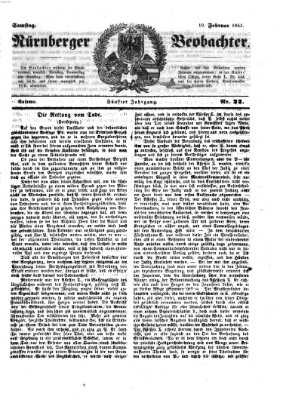 Nürnberger Beobachter Samstag 19. Februar 1853