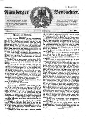 Nürnberger Beobachter Samstag 16. April 1853