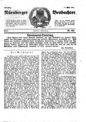 Nürnberger Beobachter Dienstag 31. Mai 1853