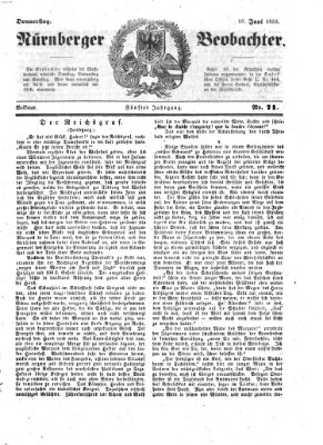 Nürnberger Beobachter Donnerstag 16. Juni 1853