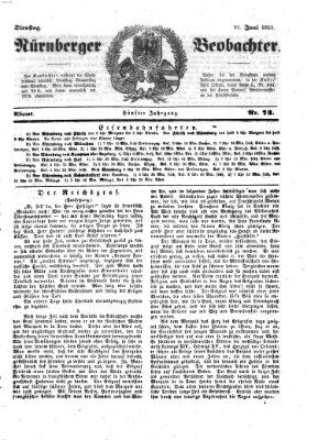 Nürnberger Beobachter Dienstag 21. Juni 1853