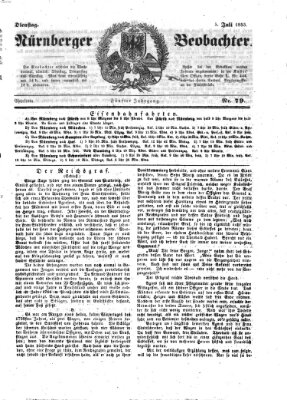 Nürnberger Beobachter Dienstag 5. Juli 1853