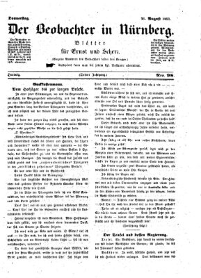 Der Beobachter in Nürnberg (Nürnberger Beobachter) Donnerstag 21. August 1851