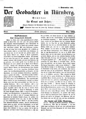 Der Beobachter in Nürnberg (Nürnberger Beobachter) Donnerstag 4. September 1851