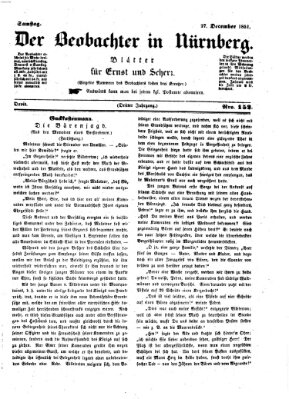 Der Beobachter in Nürnberg (Nürnberger Beobachter) Samstag 27. Dezember 1851