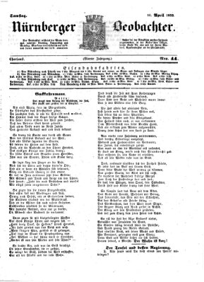 Nürnberger Beobachter Samstag 10. April 1852