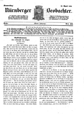 Nürnberger Beobachter Donnerstag 22. April 1852