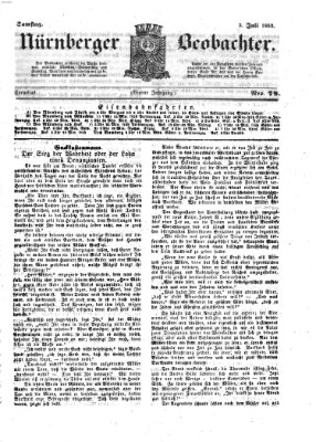 Nürnberger Beobachter Samstag 3. Juli 1852