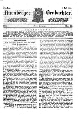 Nürnberger Beobachter Dienstag 6. Juli 1852