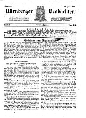 Nürnberger Beobachter Samstag 31. Juli 1852