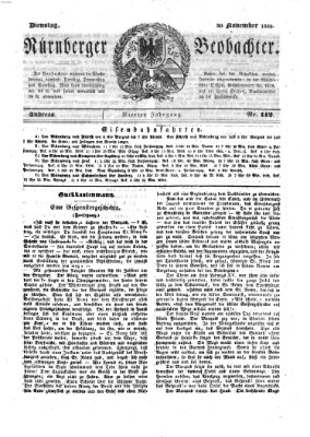 Nürnberger Beobachter Dienstag 30. November 1852