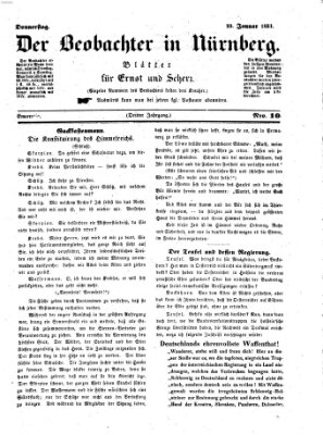 Der Beobachter in Nürnberg (Nürnberger Beobachter) Donnerstag 23. Januar 1851