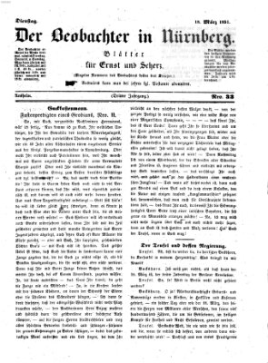 Der Beobachter in Nürnberg (Nürnberger Beobachter) Dienstag 18. März 1851