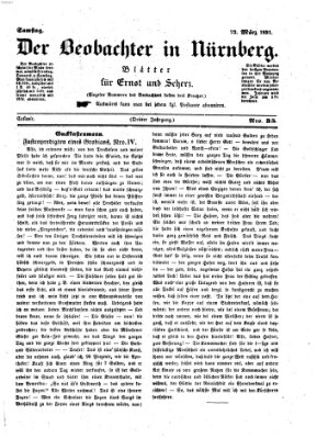 Der Beobachter in Nürnberg (Nürnberger Beobachter) Samstag 22. März 1851