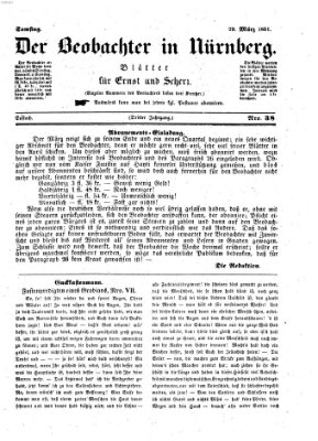 Der Beobachter in Nürnberg (Nürnberger Beobachter) Samstag 29. März 1851