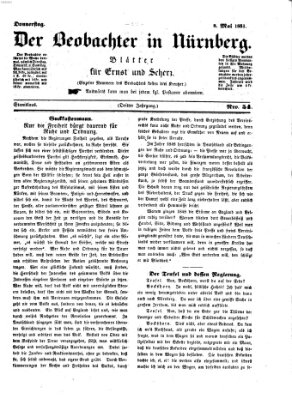 Der Beobachter in Nürnberg (Nürnberger Beobachter) Donnerstag 8. Mai 1851