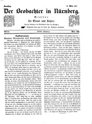 Der Beobachter in Nürnberg (Nürnberger Beobachter) Samstag 10. Mai 1851